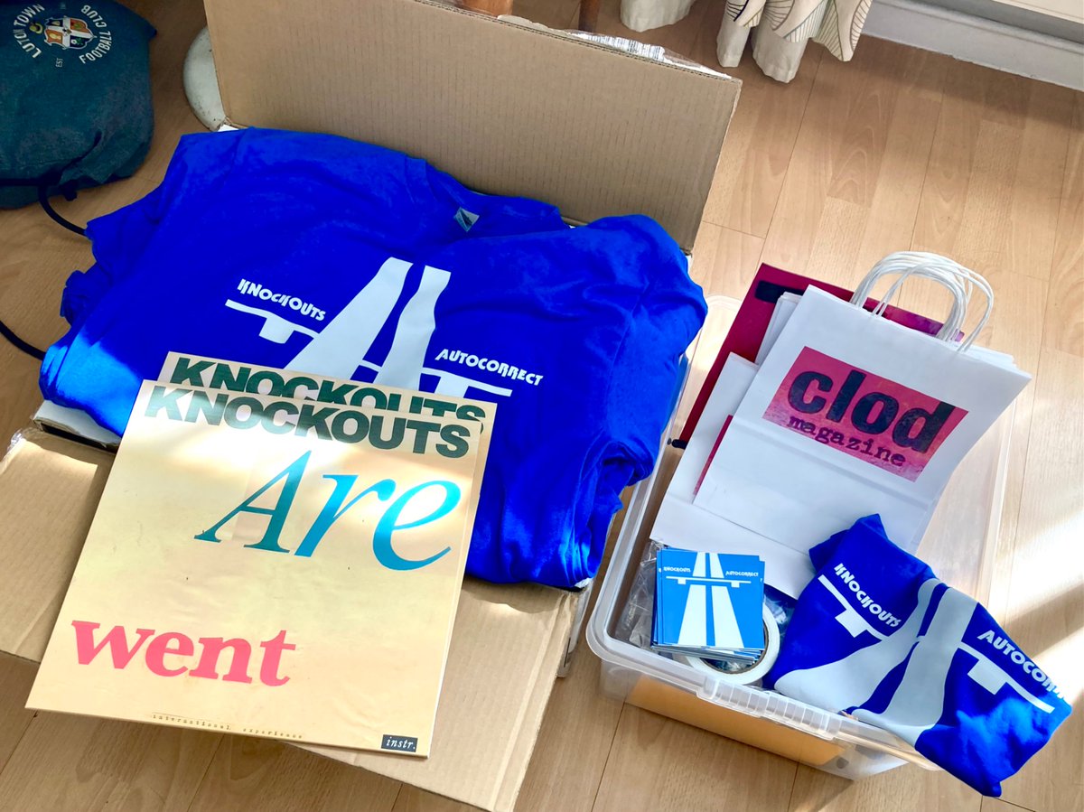 Prepping a box of goodies for the Knockouts gig with the mighty Collapsed Lung (on Saturday 🤩) (in Bedford 🤩)….(at Esquires 🤩). There are still tickets available ⤵️

seetickets.com/event/collapse…