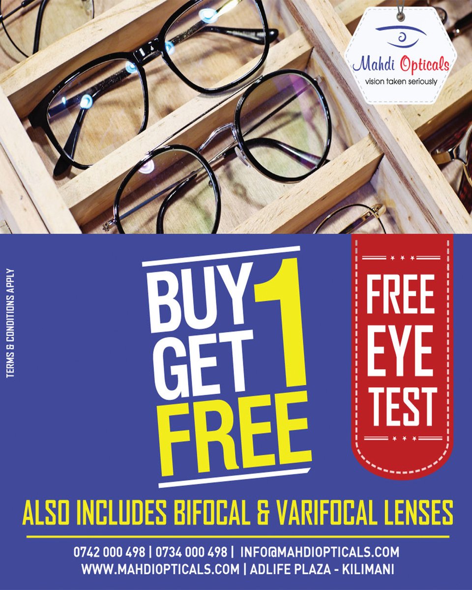MahdiOpticals's tweet image. With our Buy 1 Get 1 Free offer, you can get two premium frames for the price of one—no compromises, no hidden costs. Come in, try your favorites, and leave with both.

Visit us at Adlife Plaza, Kilimani.
Call 0742 000 498.

#Bestframes #Uniqueframes #Lensreplacement  #Nairobi