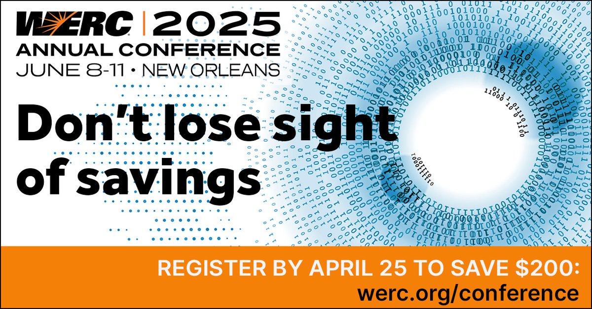 Savings deadline extended! Register by April 25 to save $200 on #WERC2025.

✅ 50+ educational sessions
✅ 4 facility tours
✅ Energetic networking events in New Orleans

Register today: na.eventscloud.com/website/76218/…