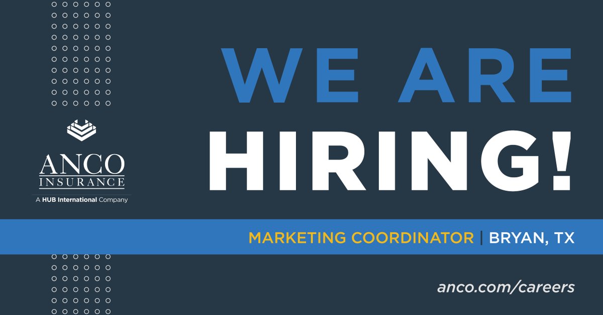 🚨 We're Hiring: Marketing Coordinator! 🚨

We're seking a creative and organized marketing professional to support branding, content creation, and event planning. Ready to bring your skills to our team? Apply today!
📩 Apply here: hubs.li/Q03jksVM0

#ANCO #MarketingJobs