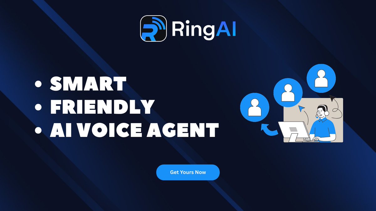 TryRingAI's tweet image. 📞 Your customers are calling. Who’s answering?
With RingAI, every call is answered by a smart, friendly, AI voice agent—instantly.
No holds. No holidays. Just pure efficiency.
🎙️ The future of voice support is here.
#RingAI #AIVoiceAgent #TechForBusiness #AIInnovation