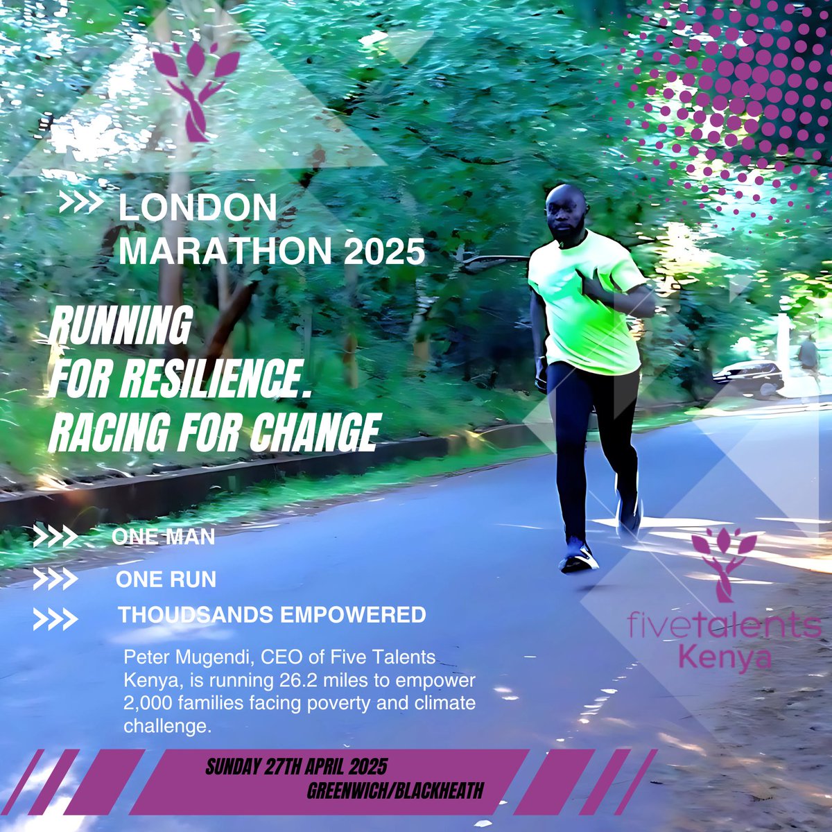 Five Talents Kenya (@fivetalents_ke) on Twitter photo Our CEO Peter is running the London Marathon for Kenya’s resilient communities: 💧Mothers walking for clean water 🌾Farmers planting hope through drought 🔧Youth rising against climate chaos
Let’s empower women with skills & savings. 2025tcslondonmarathon.enthuse.com/pf/peter-mugen… #LondonMarathon2025 Our CEO Peter is running the London Marathon for Kenya’s resilient communities: 💧Mothers walking for clean water 🌾Farmers planting hope through drought 🔧Youth rising against climate chaos
Let’s empower women with skills & savings. 2025tcslondonmarathon.enthuse.com/pf/peter-mugen… #LondonMarathon2025