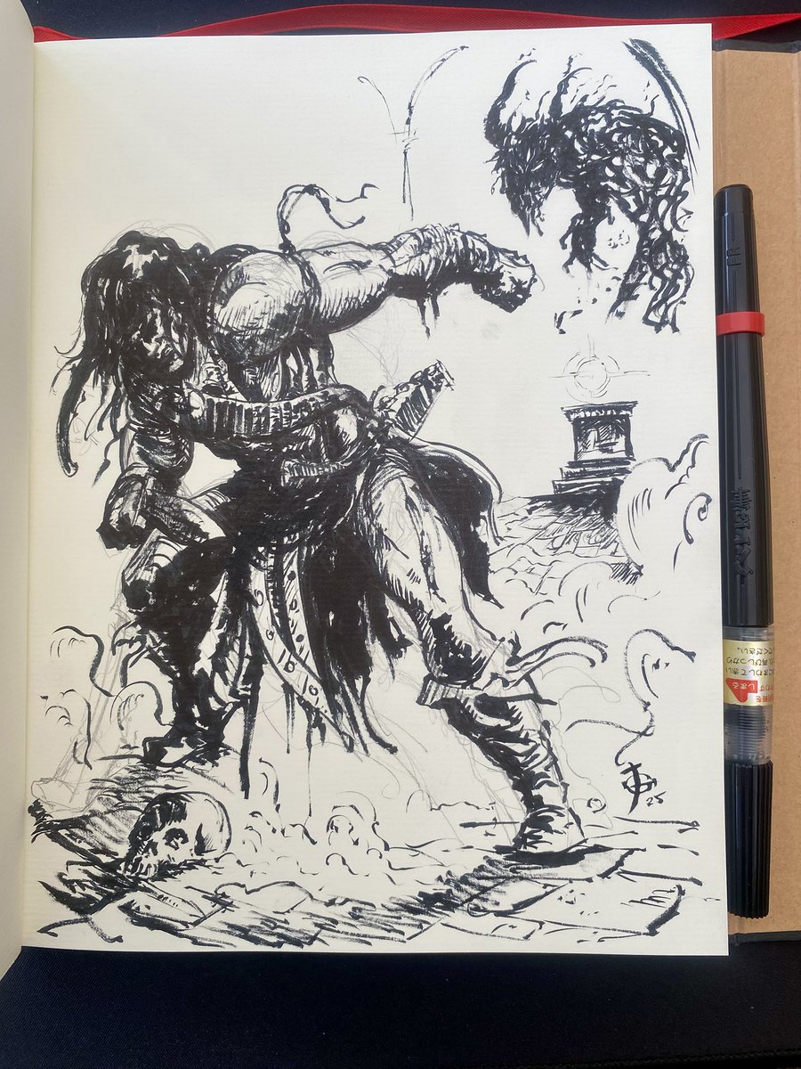 Esbozo ideas a tinta. Cimmerian Sword. alchimyst@gmail.com #conan #conanthebarbarian #titancomicsconan #illustration #marvel #dccomics #painting #comics #ink #cimmeriansword #katoinferno