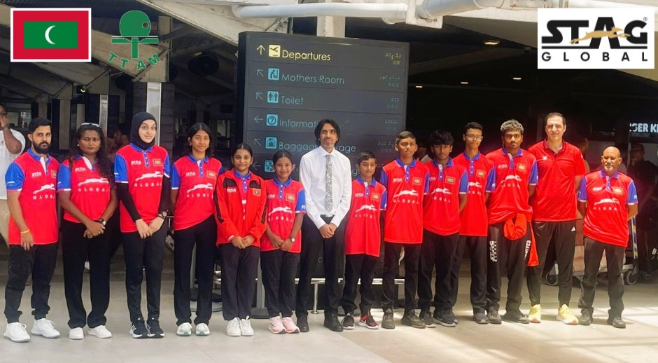 Maldives U15 &amp; U19 team Departs to Nepal to compete in the South Asian Youth Table Tennis Championship205, 

Official Sponsor of team Maldives
<a href="/StagGlobal/">Stag Global</a>