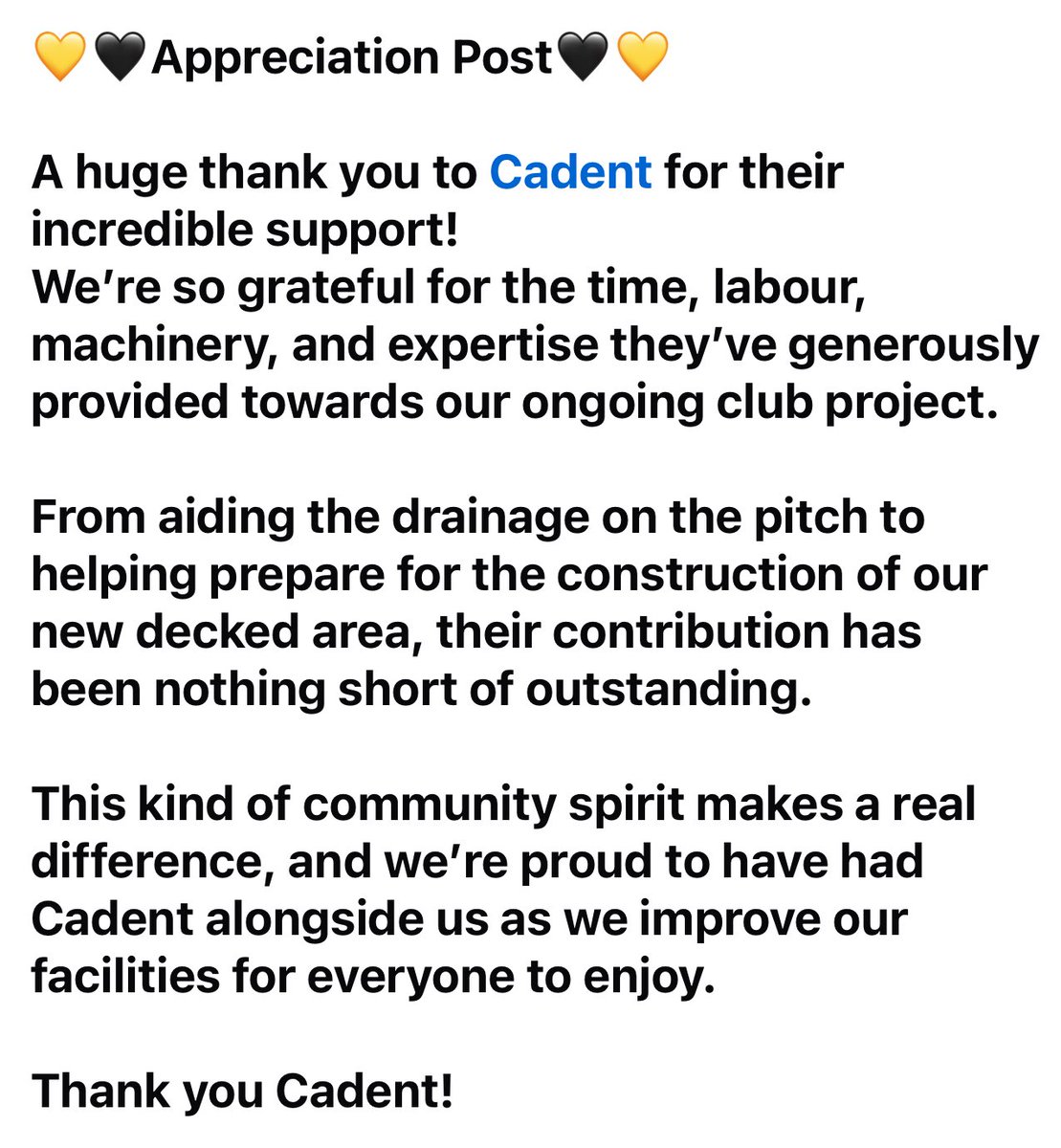 AshtonBears's tweet image. 💛🖤Appreciation Post🖤💛

Massive thank you to @CadentGasLtd! 👏🏻👏🏻👏🏻