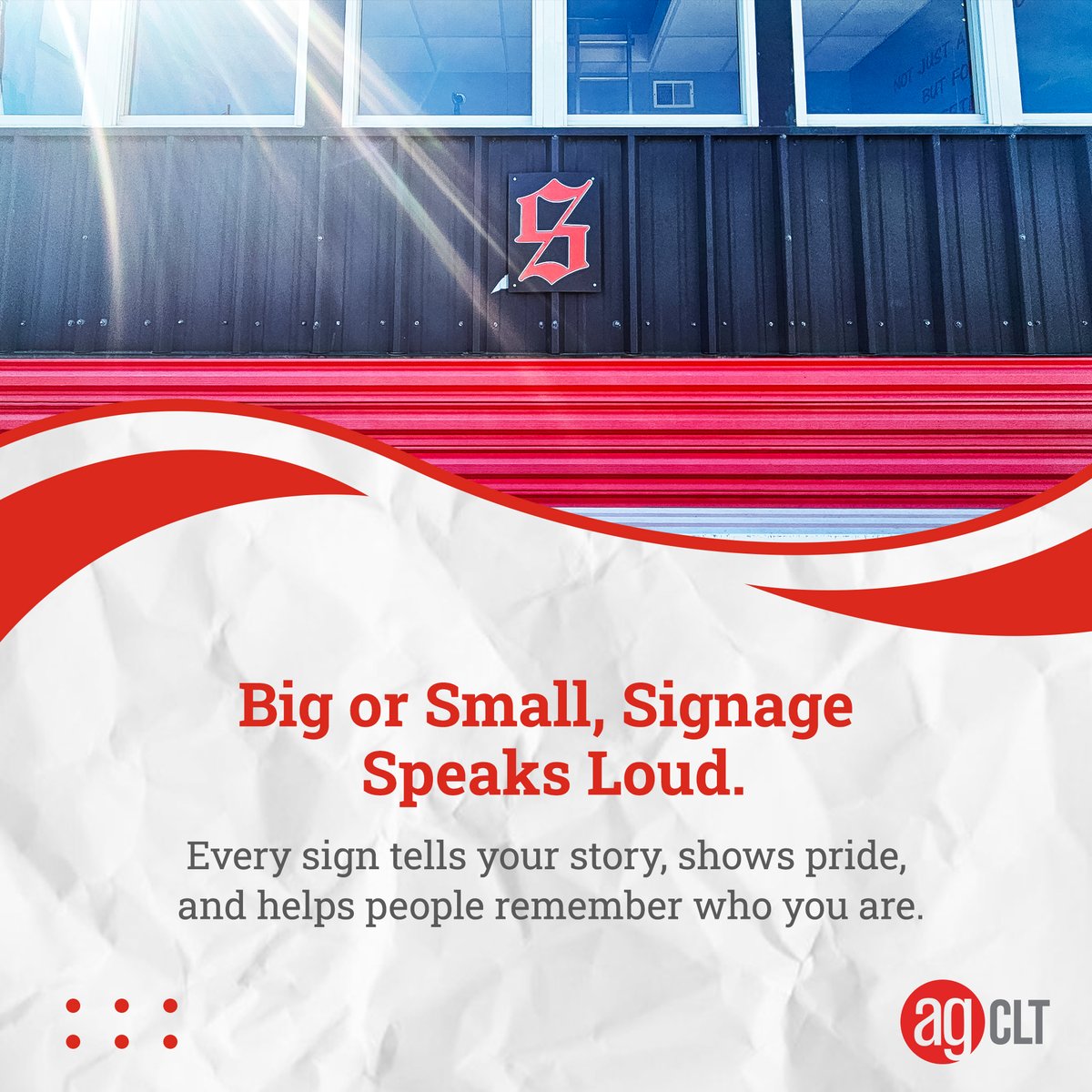 alpha_CLT's tweet photo. Your sign says more than you think.

Pride in your space is reflected in the details, and signage is one of the first things that gets noticed. 

#AlphaGraphics #AlphaGraphicsCLT #CharlotteNC #PrintandMarketing #Printshop #PrintProduction #PrintingServices #SmallBusiness https://t.co/gvIm3hQNAH