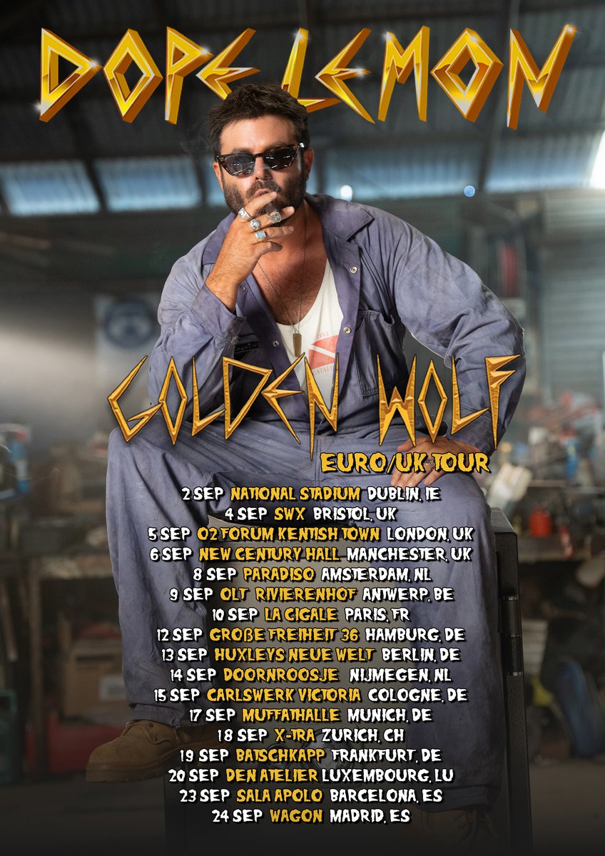 gigseekr (@gigseekr) on Twitter photo As part of his 'Golden Wolf' European tour, <a href="/dopelemonmusic/">dope lemon</a> will play shows in Dublin, Bristol, London and Manchester in September!
Tickets go on general sale at 10am on Friday:
gigseekr.com/tour/jyc As part of his 'Golden Wolf' European tour, <a href="/dopelemonmusic/">dope lemon</a> will play shows in Dublin, Bristol, London and Manchester in September!
Tickets go on general sale at 10am on Friday:
gigseekr.com/tour/jyc