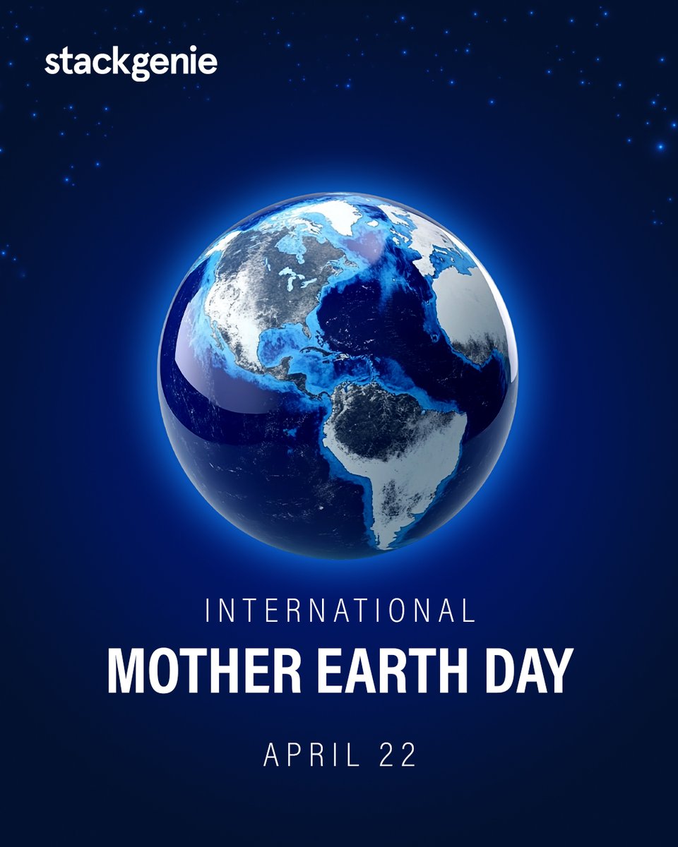 stackgenie_io's tweet photo. Stackgenie celebrates "International World Earth Day" on April 22. Today let's step forward to conserve and protect our planet that sustain us.
#WorldEarthDay #devops https://t.co/LU9uSDsQPd