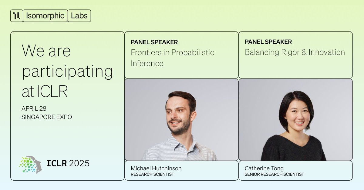 Catherine Tong (@egctong) on Twitter photo Join <a href="/MHutchinson141/">Michael Hutchinson</a> and me at #ICLR2025 for the FPI and LMRL workshops as we share how <a href="/IsomorphicLabs/">Isomorphic Labs</a> is using machine learning to advance drug discovery. We’re also hiring! Register your interest here to meet with our team: rsvp.withgoogle.com/events/isomorp… #IsomorphicLabs Join <a href="/MHutchinson141/">Michael Hutchinson</a> and me at #ICLR2025 for the FPI and LMRL workshops as we share how <a href="/IsomorphicLabs/">Isomorphic Labs</a> is using machine learning to advance drug discovery. We’re also hiring! Register your interest here to meet with our team: rsvp.withgoogle.com/events/isomorp… #IsomorphicLabs