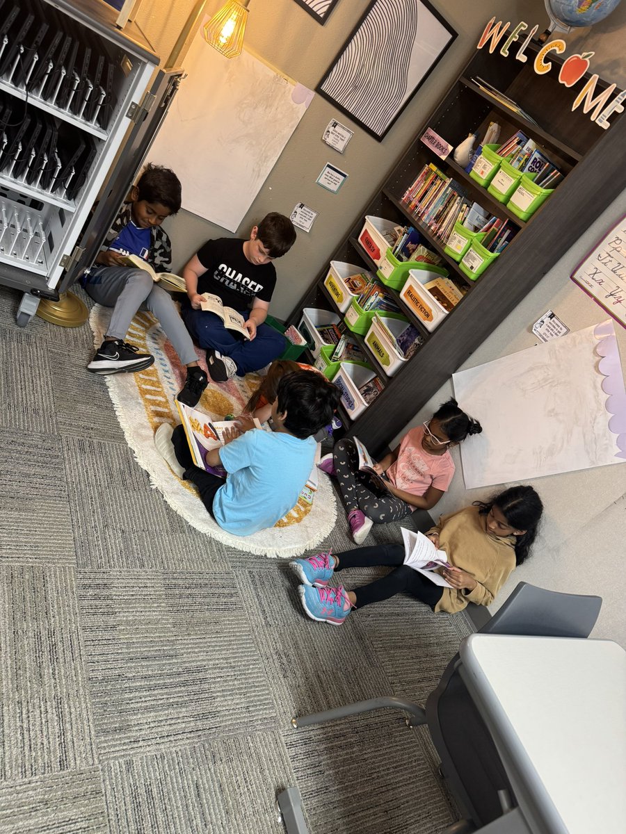 These 2nd graders are immersed in their books during independent reading time. Students need time to read daily!!! <a href="/TriciaMyrie/">Tricia Myrie</a> <a href="/ProsperISD/">Prosper ISD</a> <a href="/SpradleyElem/">Spradley Elementary School</a>