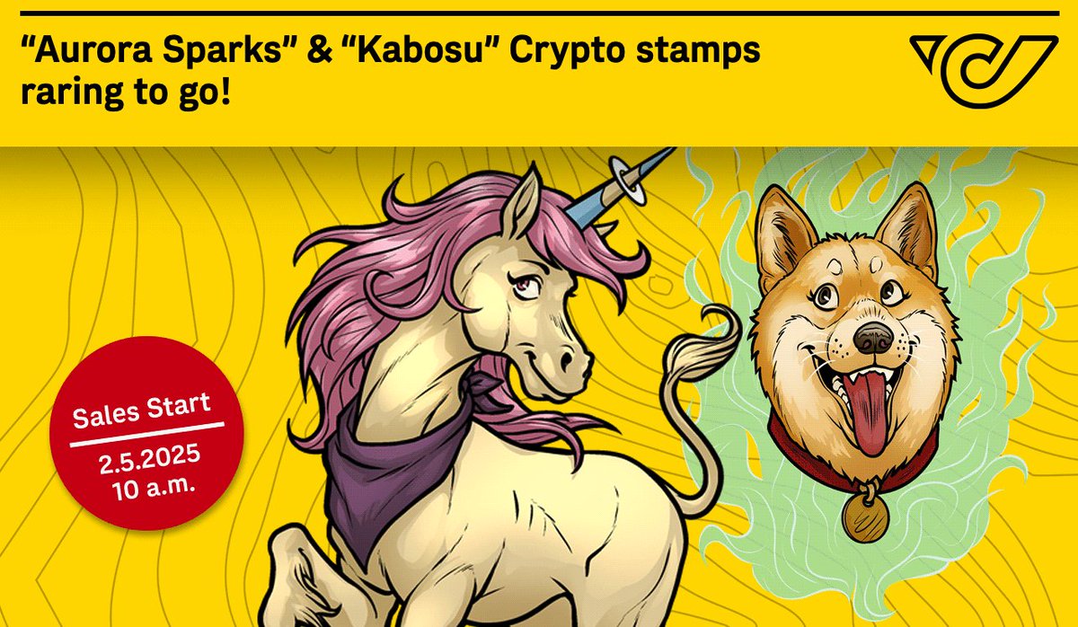 cryptostamp_new's tweet image. A huge success formed the seed for this new Crypto stamp edition: Crypto stamp Island comic sold out almost at once. Now  we’re launching two enchanting motifs: Unicorn “Aurora Sparks” #ethereum &amp;amp; Ghost #Doge “Kabosu”! cryptostamp.com