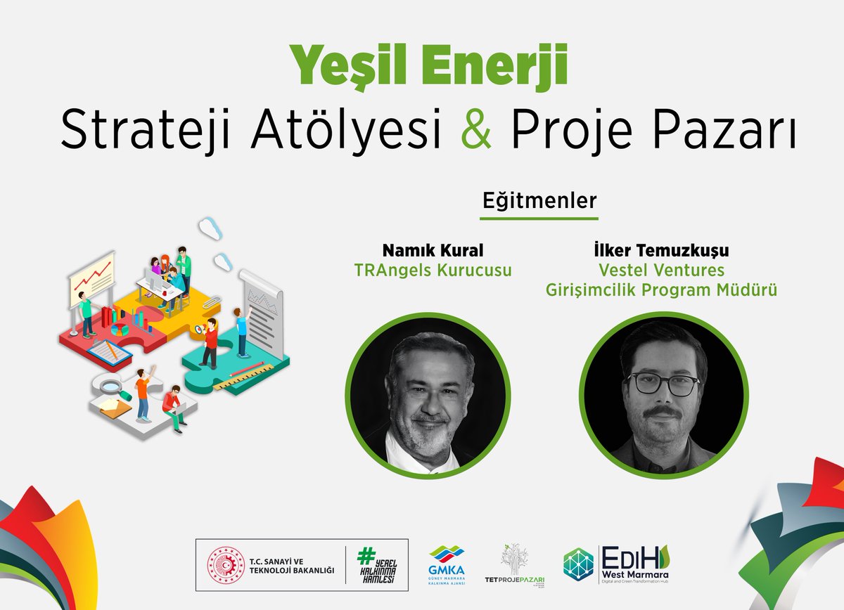 Güney Marmara Kalkınma Ajansı (@gmkajansi) on Twitter photo 💼 Proje fikirlerinizi yatırıma dönüştürme yolunda, <a href="/GMKAjansi/">Güney Marmara Kalkınma Ajansı</a> koordinasyonunda ve <a href="/tetprojepazari/">TET Proje Pazarı</a>'nın katkılarıyla düzenlenen Yeşil Enerji Strateji Atölyesi ve Proje Pazarında, #Türkiye’nin önde gelen firmalarından ve kuruluşlarından eğitmenler bizlerle olacak. 💼 Proje fikirlerinizi yatırıma dönüştürme yolunda, <a href="/GMKAjansi/">Güney Marmara Kalkınma Ajansı</a> koordinasyonunda ve <a href="/tetprojepazari/">TET Proje Pazarı</a>'nın katkılarıyla düzenlenen Yeşil Enerji Strateji Atölyesi ve Proje Pazarında, #Türkiye’nin önde gelen firmalarından ve kuruluşlarından eğitmenler bizlerle olacak.