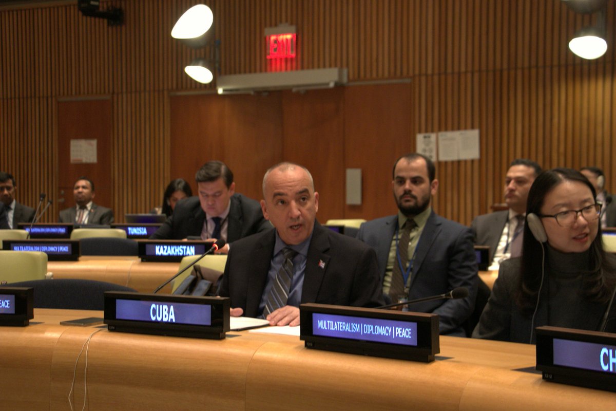 In an event organized by the Group of Friends in Defense of the UN Charter, I reaffirmed #Cuba's firm commitment to multilateralism, diplomacy and peace.

I rejected the unilateral coercive measures and spurious lists imposed by the U.S. that violate international law