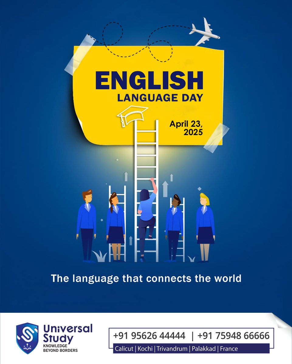 Study79364Study's tweet image. 🌍📘 Celebrating English Language Day – April 23, 2025!
English: the language that connects the world and unlocks endless global opportunities.

#UniversalStudy #languagestudio #EnglishLanguageDay #LanguageOfTheWorld #StudyAbroadGoals #KnowledgeBeyondBorders #LanguageLearning