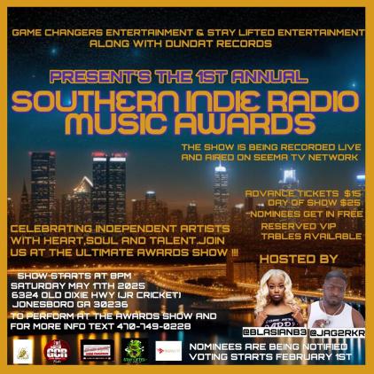 BigShotMusic's tweet photo. @gcrradio101 Souther Indie Radio Musis Awards.

VOTE: BIG SHOT MUSIC GROUP (Indie Label of the Year)

Vote --->>> https://t.co/Zj5Udpc74c https://t.co/xZvC6oe0qu
