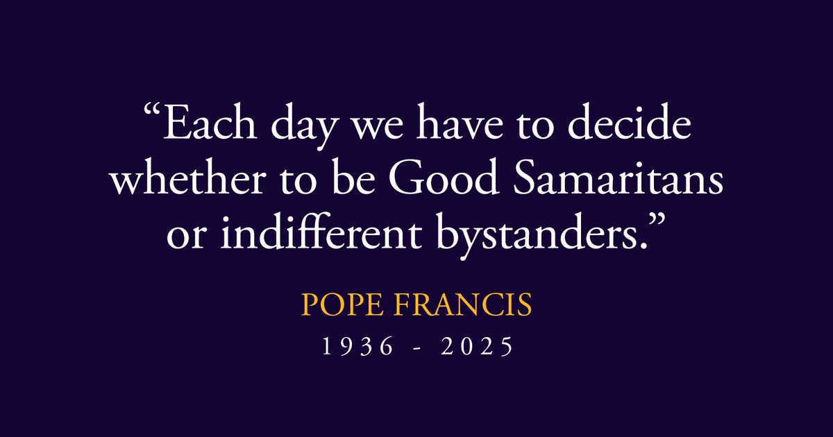 The parable of the Good Samaritan was so close to the heart of Pope Francis. To him, it was not just a nice story — it was a choice for each of us to make about how we live and treat those around us.
catholiccharitiesusa.org/2025/04/21/ccu…