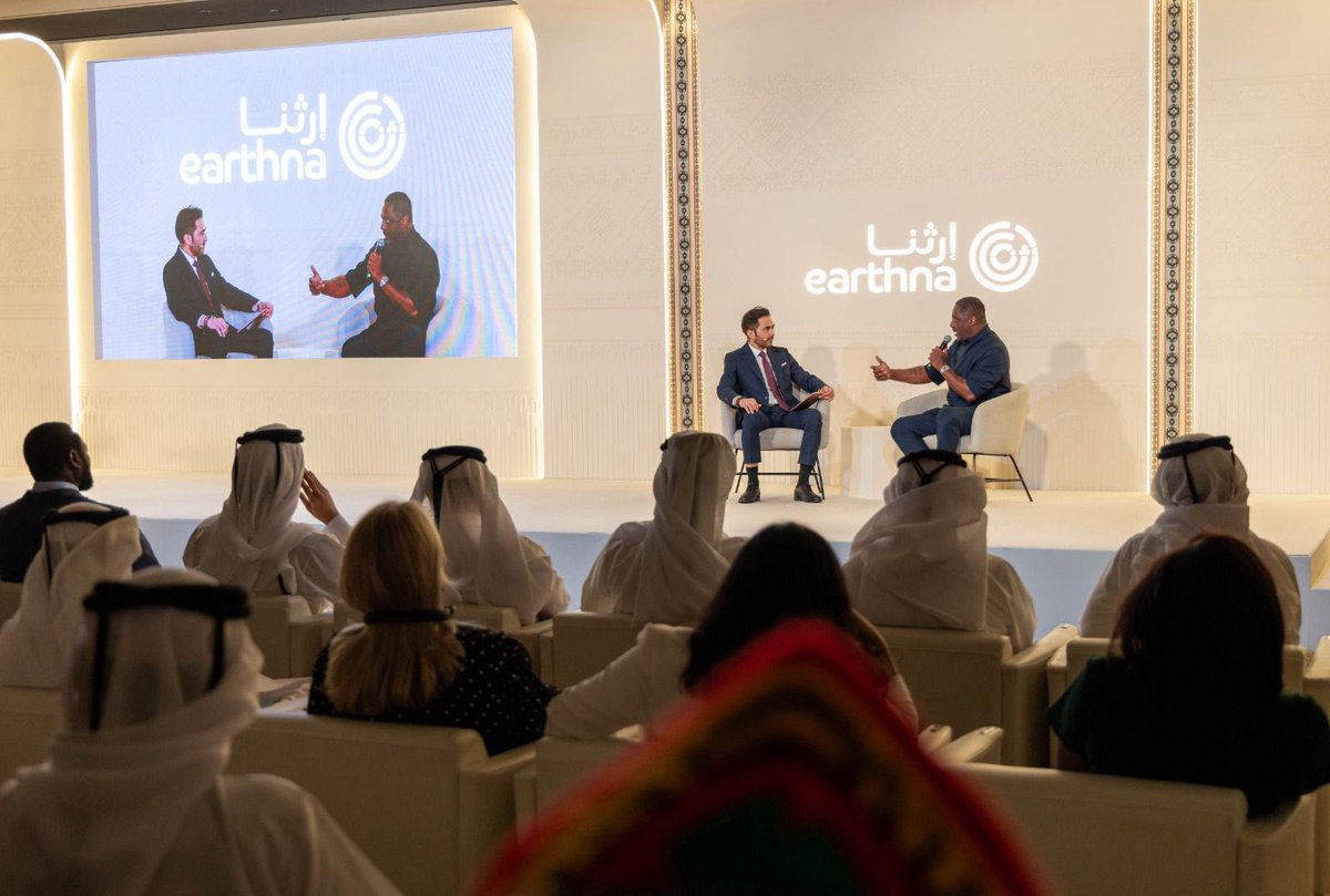 Honored to welcome Idris Elba to #EarthnaSummit 2025 in Doha! He met youth ambassadors, championed climate action &amp; shared insights on resilience.

سعداء بترحيب إدريس إلبا في #قمة_إرثنا 2025
! التقى بسفراء الشباب ودعم العمل المناخي وشارك رؤاه حول الصمود.

<a href="/QF/">Qatar Foundation</a>