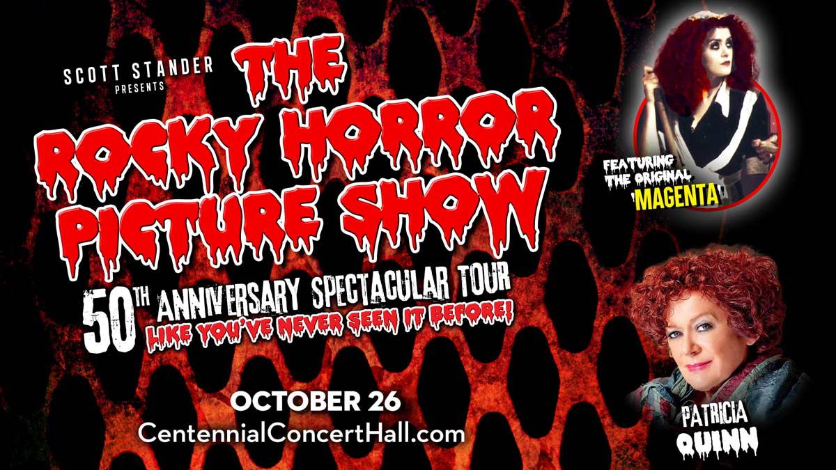 Just Announced 📢 The Rocky Horror Picture Show 50th Anniversary Spectacular Tour featuring Patricia Quinn, live in Winnipeg on October 26, 2025 at Centennial Concert Hall. Tickets on sale April 25 at 10am via centennialconcerthall.com/Online/article…