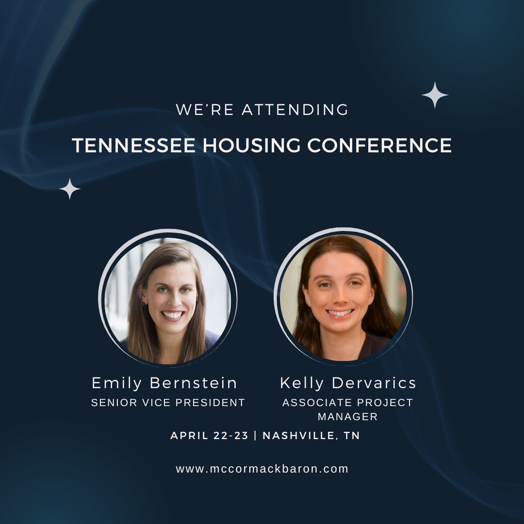 Emily Bernstein and Kelly Dervarics will be attending the Tennessee Housing Conference this week! 
We’re proud to have Emily and Kelly representing MBS exploring the future of housing development in Tennessee. 

#MBstrong #StudentHousing #WorkforceHousing #AffordableHousing