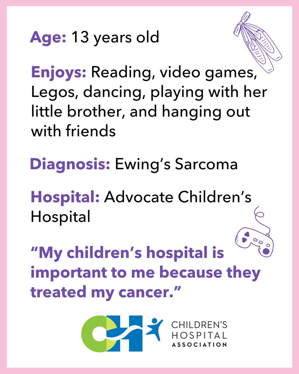 Children's Hospital Association (@hospitals4kids) on Twitter photo After Brooke was admitted to <a href="/AdvocateKids/">Advocate Children's Hospital</a> for a collapsed L5 vertebrae, she was diagnosed w/ Ewing’s Sarcoma. To help Brooke, she underwent chemo & spine surgery. Brooke is grateful for being connected to her community at <a href="/CampOneStep/">Camp One Step</a>. #TeamCHA #FAD2025 stories.childrenshospitals.org/brooke/ After Brooke was admitted to <a href="/AdvocateKids/">Advocate Children's Hospital</a> for a collapsed L5 vertebrae, she was diagnosed w/ Ewing’s Sarcoma. To help Brooke, she underwent chemo & spine surgery. Brooke is grateful for being connected to her community at <a href="/CampOneStep/">Camp One Step</a>. #TeamCHA #FAD2025 stories.childrenshospitals.org/brooke/