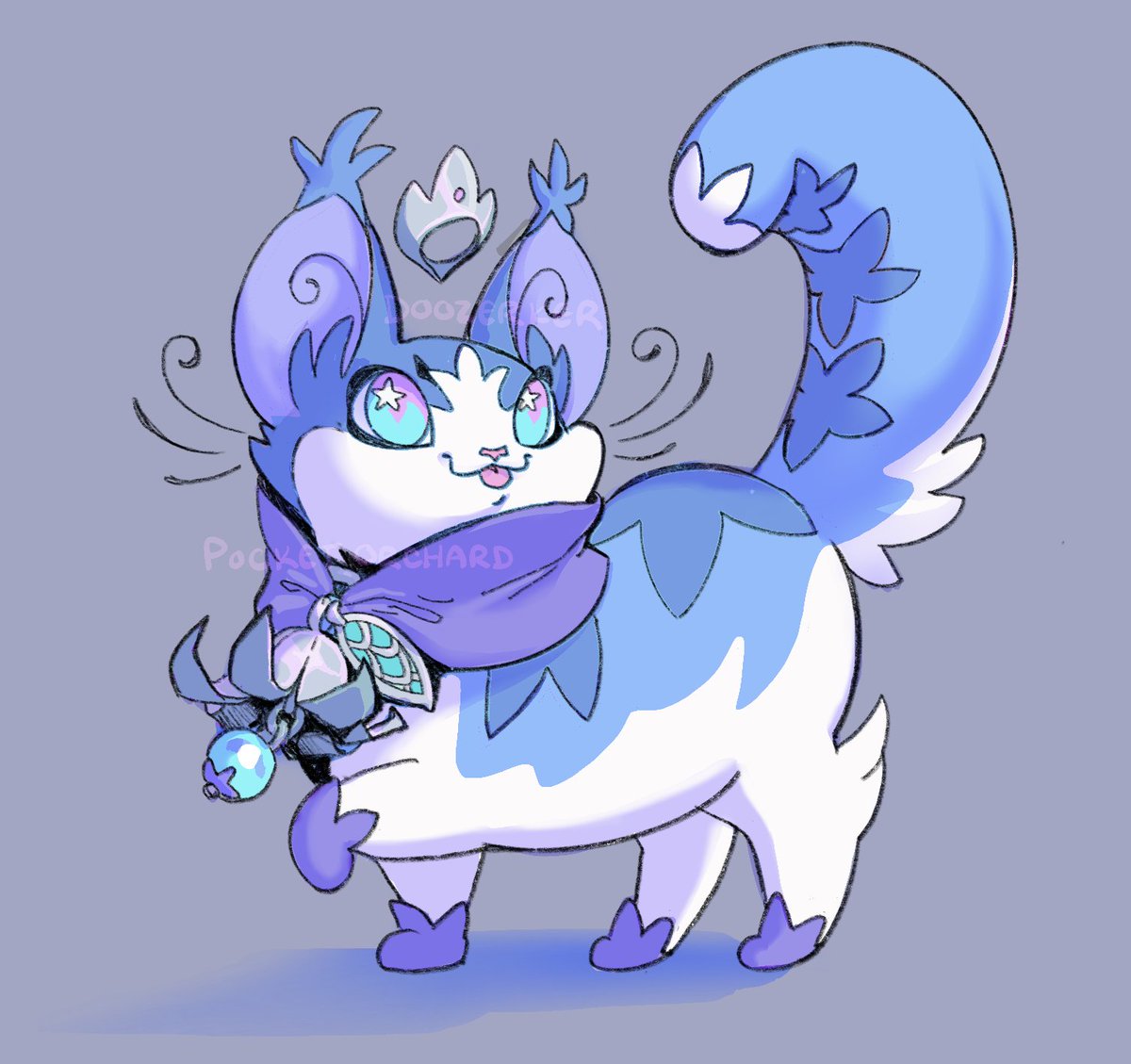2nd stream art! Magical familiar Ginko creature design, done by <a href="/Pocket_0rchard/">PocketOrchard</a>