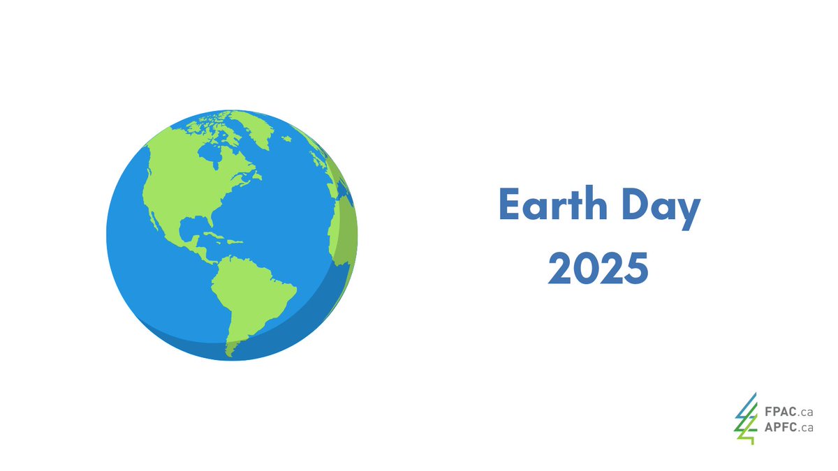 FPAC_APFC's tweet image. Happy #EarthDay2025! Canada’s forest sector is committed to clean and sustainable solutions that protect our environment, fight climate change, and provide Canadians with quality lumber and paper products that build toward a more sustainable future.