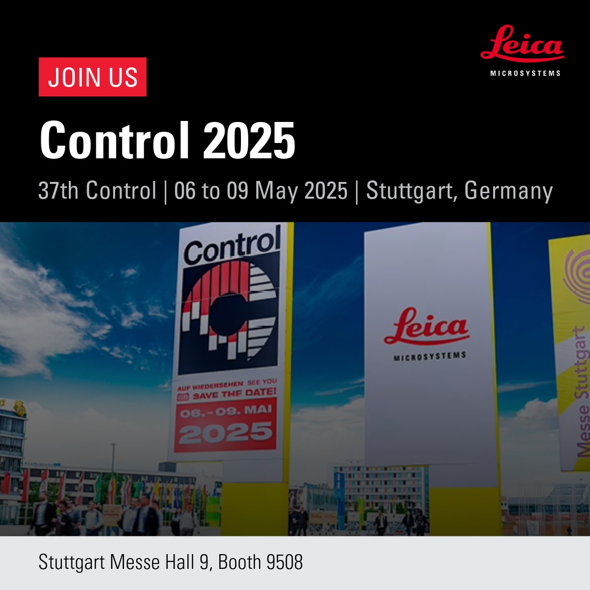 LeicaMicro's tweet image. Join us at #Control2025 to explore cutting-edge quality assurance solutions. Discover how Leica can enhance your processes with opportunities for sample testing &amp;amp; expert consultation. May 6–9 📍Stuttgart Messe, Hall 9, Booth 9508
Get your free day ticket: fcld.ly/8wxzu7c