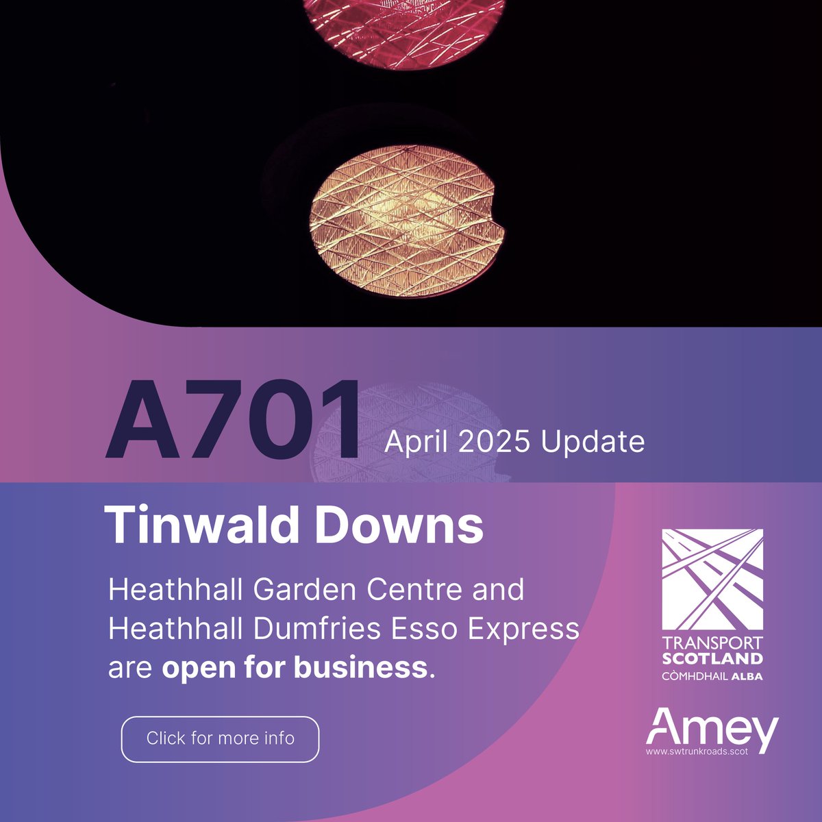Amey SW Trunk Roads (@swtrunkroads) on Twitter photo ⚠️ ADDITIONAL WORKS ⚠️
❗ Drainage works on the A701 at Tinwald Downs Roundabout continue until 26/4/25
👉 swtrunkroads.scot/scottish-south…
<a href="/trafficscotland/">Traffic Scotland</a> <a href="/dgcouncil/">Dumfries and Galloway Council</a>
#PlanAhead ⚠️ ADDITIONAL WORKS ⚠️
❗ Drainage works on the A701 at Tinwald Downs Roundabout continue until 26/4/25
👉 swtrunkroads.scot/scottish-south…
<a href="/trafficscotland/">Traffic Scotland</a> <a href="/dgcouncil/">Dumfries and Galloway Council</a>
#PlanAhead