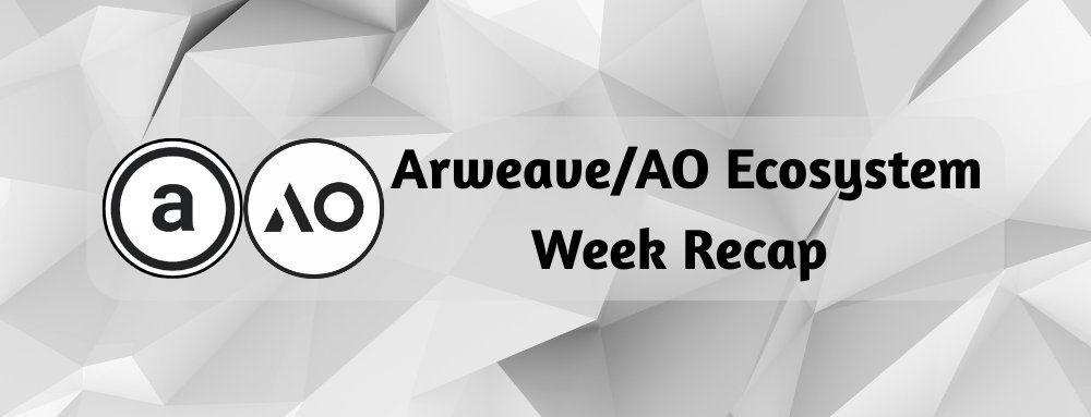 kylewmi's tweet image. ⚫️Arweave/AO Ecosystem Week Recap (Week 16)

❑ Permaweb Index Revamped to Showcase Project Data, Fund Allocation, and Support Status

❑ @aoTheComputer Rapidly Progresses Toward Milestone 3 with a Decentralized Upgrade Compatible with Legacy Systems

❑ @OurBazAR Initiates…