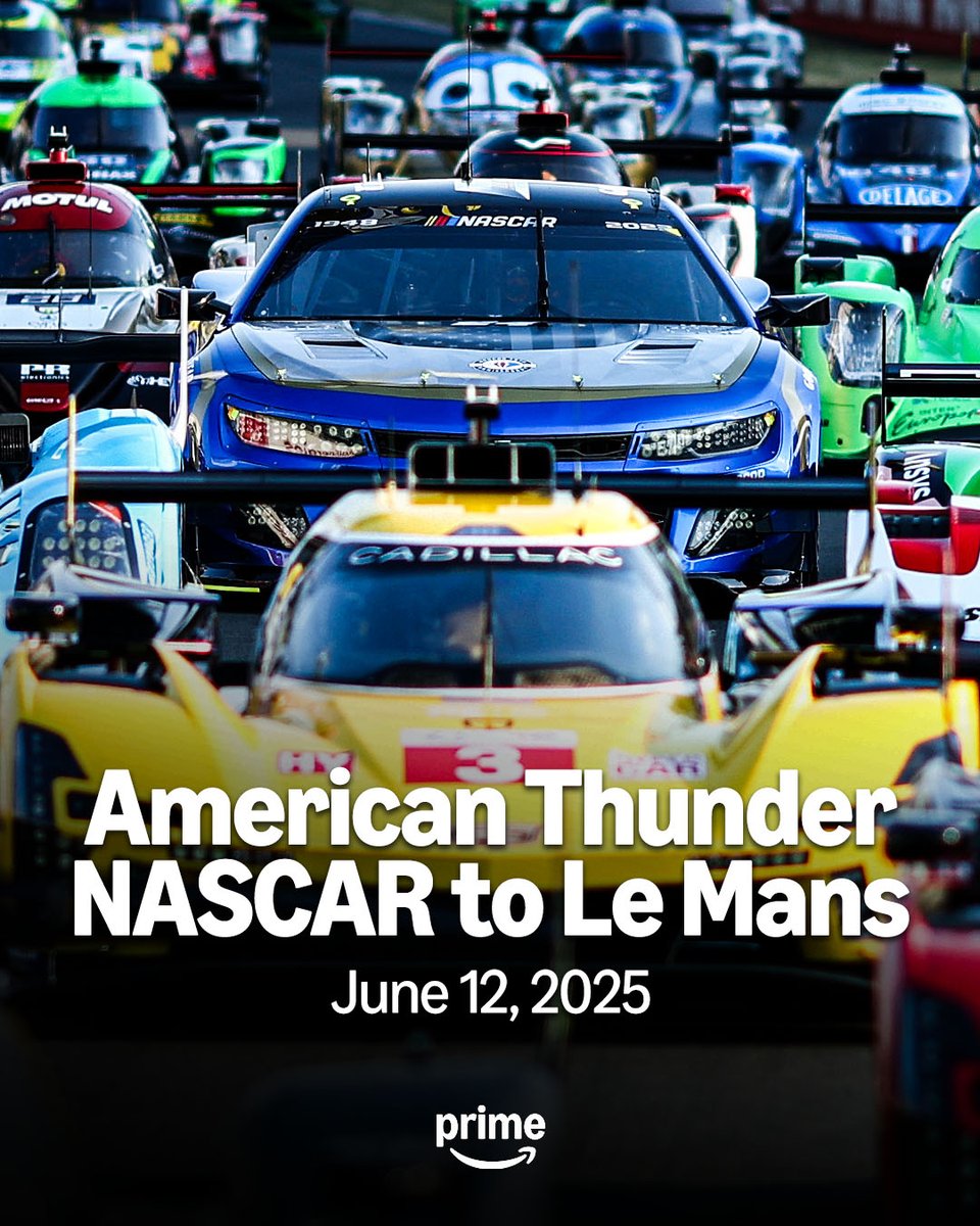 Sports on Prime (@sportsonprime) on Twitter photo Ask and you shall receive.
American Thunder: NASCAR to Le Mans is coming June 12 to <a href="/PrimeVideo/">Prime Video</a>. Ask and you shall receive.
American Thunder: NASCAR to Le Mans is coming June 12 to <a href="/PrimeVideo/">Prime Video</a>.