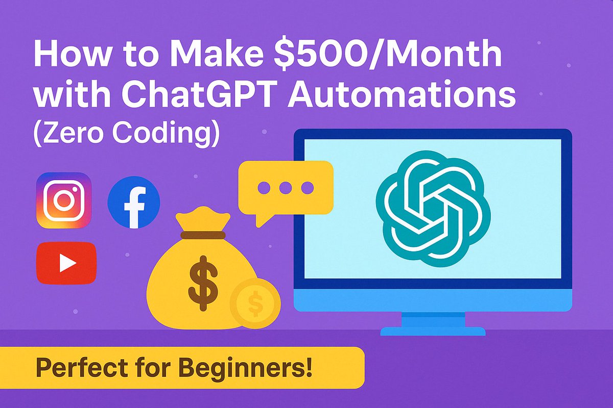 💸 Want to make $500/month using ChatGPT — without writing a single line of code?

🧠 And yes — I’m giving away the exact tools inside 👇

👉 Read the blog: aiprofitlab.net/how-to-make-50…

#chatgptautomation #aibusiness #aiprompts #solopreneurtools #nocodetools #freelancerlife