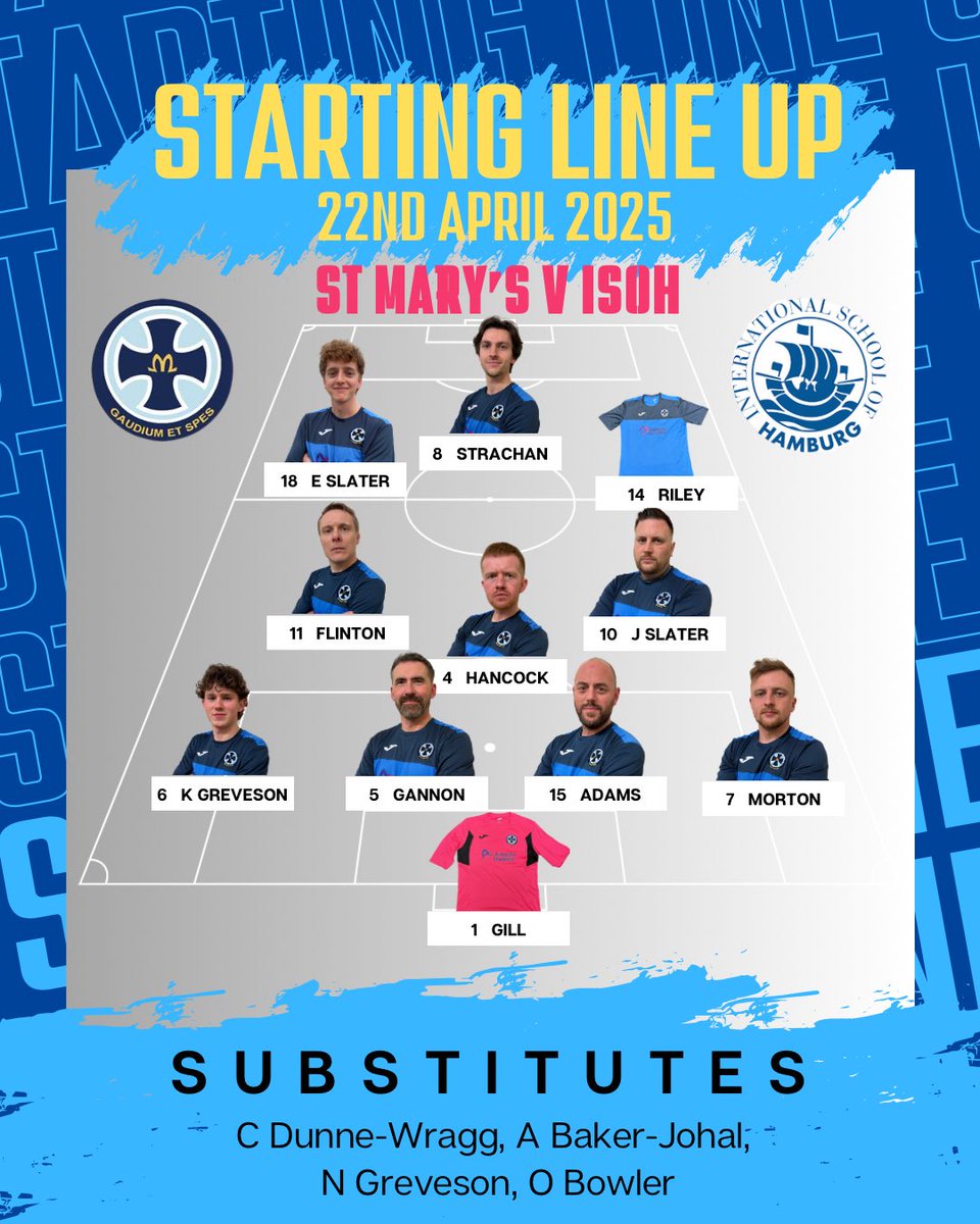LIVE from Hamburg, we bring you updates of the European clash between the International School of Hamburg and St Mary’s.

Here is tonight’s starting lineup for the Marians. #smfc
