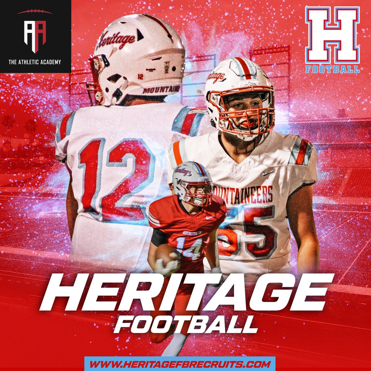 🚨🏈Check out the prospects from <a href="/HHS_MNTNEER_FB/">Heritage Football</a> 
🔋Platform powered by <a href="/Ath_Dynasty/">The Athletic Academy</a> 

<a href="/CoachOsovet/">Joe Osovet</a> 
<a href="/CoachRubino88/">Michael Rubino</a> 
<a href="/HHSCoachDub/">Josh Whitehead</a> 
<a href="/JoshPipkin/">Josh Pipkin</a> 

Prospect Platform/List:
heritagefbrecruits.com/player-cards