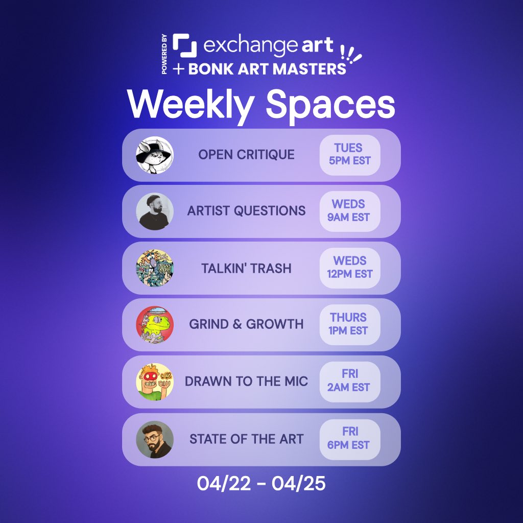 Get more out of your time spent on social media by engaging in educational, impactful, and thoughtful conversation!

We are coming at ya with another week of dynamic, art driven content, that is guaranteed to leave your brain satiated 🧠

Set your reminders &amp; learn more👇