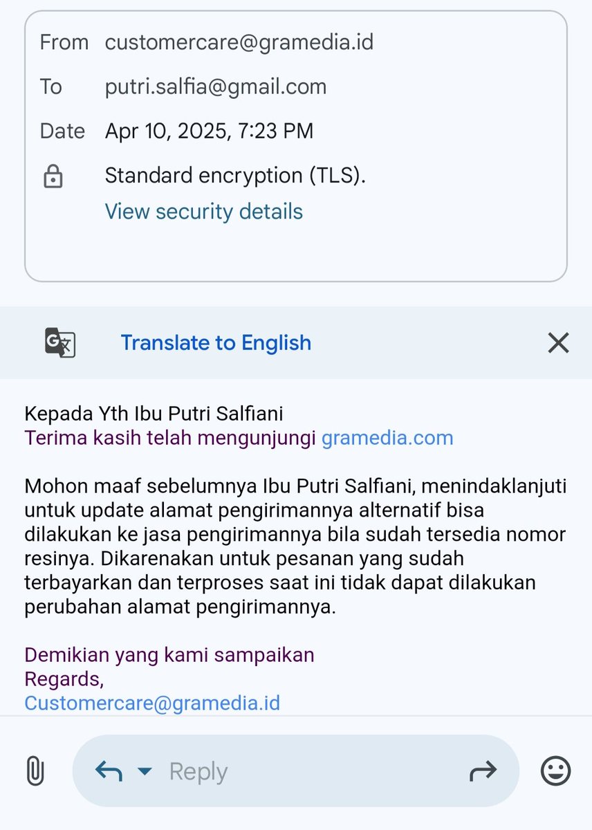 putrisalfia's tweet photo. @jntexpressid min, mohon dibantu untuk paket yang akan saya terima dgn no resi JO0311938350. Ada kesalahan input alamat penerima, mohon dibantu untuk solusinya https://t.co/Q5fOP3S06c
