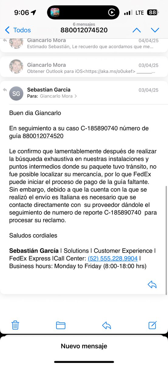 giancarlodmora's tweet photo. @farfetch @monicaorozcor @Ferragamo @FedEx @FedEx @MexicoFedex @fedex_mx @AduanasMx Presenten las pruebas a @farfetch que su empleado SEBASTIÁN GARCÍA me aseguró que el paquete llegó vacío a la ADUANA DE MÉRIDA Yucatán, el empleado no contesta mensajes. https://t.co/SGWdGnxd6g