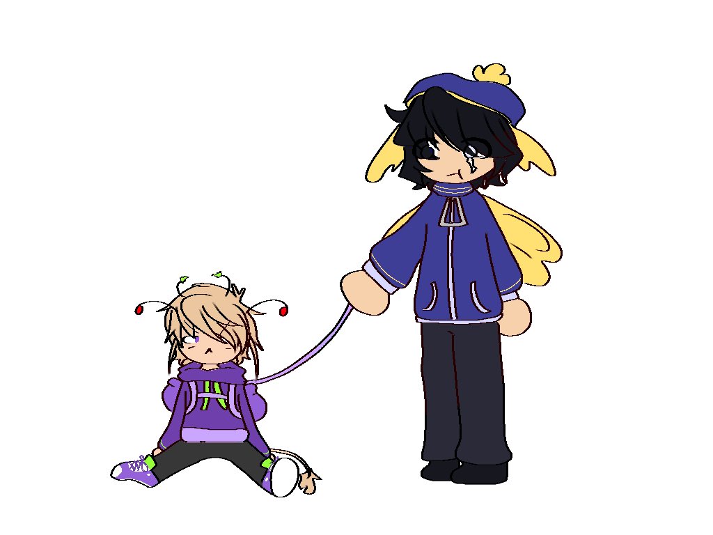 c!bounty duo doodle, with c!purpled as a kid ! :3