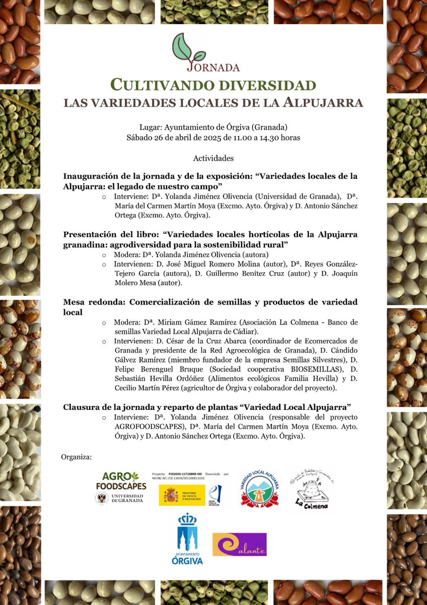 AlpuVariedad's tweet photo. 𝗝𝗢𝗥𝗡𝗔𝗗𝗔 𝗩𝗔𝗥𝗜𝗘𝗗𝗔𝗗𝗘𝗦 𝗟𝗢𝗖𝗔𝗟𝗘𝗦 𝗗𝗘 𝗟𝗔 𝗔𝗟𝗣𝗨𝗝𝗔𝗥𝗥𝗔 / 𝗥𝗘𝗣𝗔𝗥𝗧𝗢 𝗗𝗘 𝗣𝗟𝗔𝗡𝗧𝗔𝗦
26 de abril a las 11h en el Ayuntamiento de Órgiva. Toda la información en los carteles.🌱🌱🌱
¡¡¡Nos vemos el sábado en Órgiva!!! https://t.co/Ttt6h0aofQ