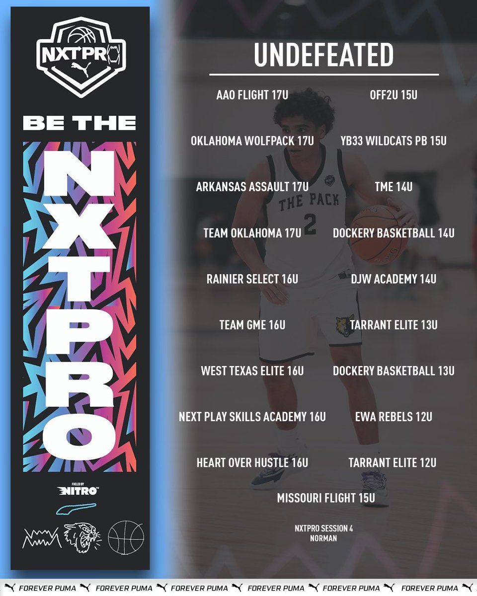 PRO16/NXTPRO League (@pro16league) on Twitter photo Here are the teams that went UNDEFEATED this past weekend! 👀
What do you notice? 🤔
<a href="/NxtProHoops/">NXTPRO Hoops</a> | <a href="/PUMAHoops/">PUMA Basketball</a> Here are the teams that went UNDEFEATED this past weekend! 👀
What do you notice? 🤔
<a href="/NxtProHoops/">NXTPRO Hoops</a> | <a href="/PUMAHoops/">PUMA Basketball</a>