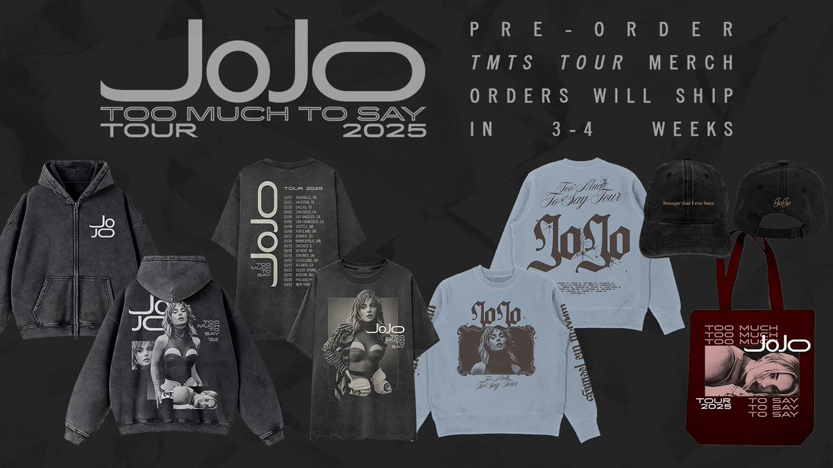 iamjojo's tweet image. TMTS Tour merch? I got u 😍 pre-order now at iamjojoofficial.com/tourmerch