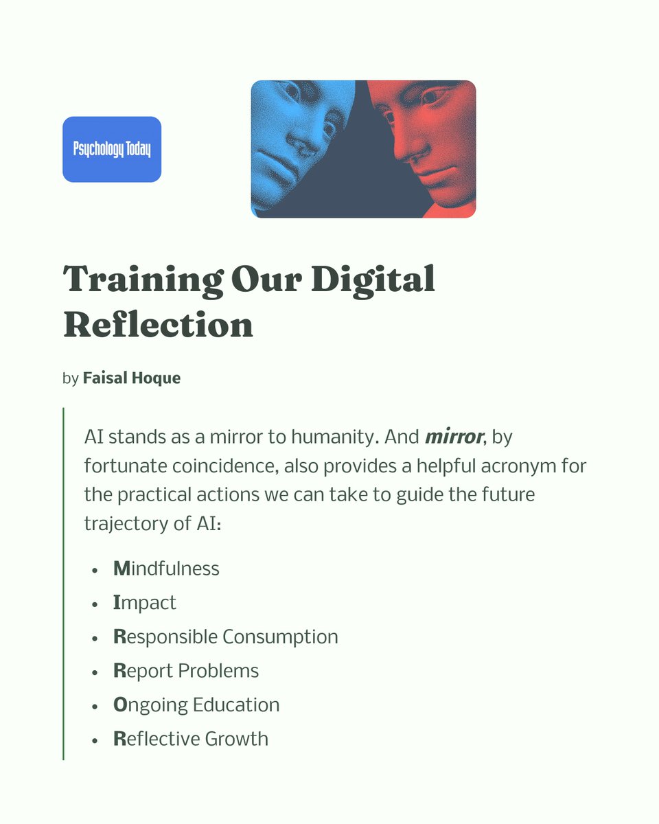 Faisal Hoque (@faisal_hoque) on Twitter photo We’re not just using AI —We’re training it.
Every prompt. Every click. Every decision.
The question is:
Are we teaching it wisdom… or just speed?
🧠 Teach wisely. The future is watching.
psychologytoday.com/us/blog/code-c… <a href="/PsychToday/">Psychology Today</a>
#AI #EthicalAI #TechForGood #HumanCenteredAI We’re not just using AI —We’re training it.
Every prompt. Every click. Every decision.
The question is:
Are we teaching it wisdom… or just speed?
🧠 Teach wisely. The future is watching.
psychologytoday.com/us/blog/code-c… <a href="/PsychToday/">Psychology Today</a>
#AI #EthicalAI #TechForGood #HumanCenteredAI