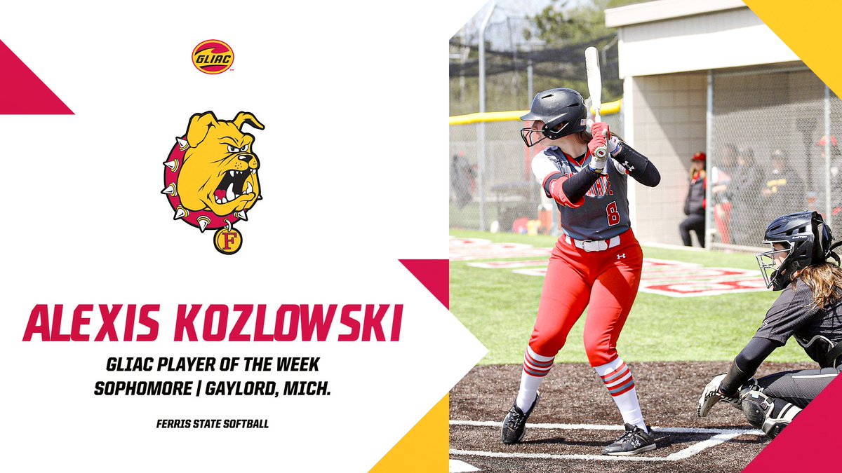 Ferris State's Alexis Kozlowski tabbed GLIAC Softball Player of the Week! tinyurl.com/4d5tv2zn <a href="/FSU_SB/">Ferris St. Softball</a>
