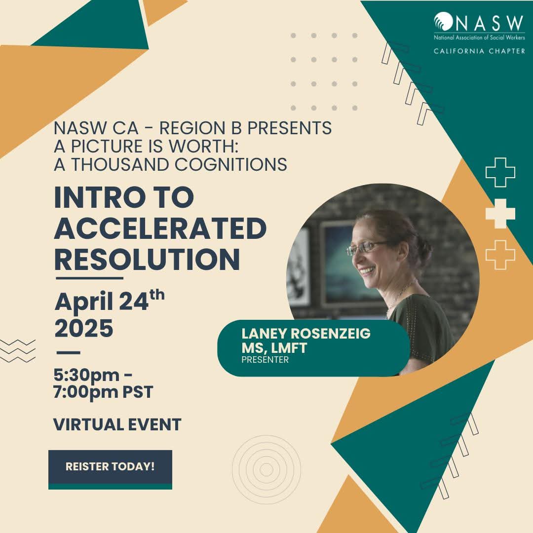 Learn about Accelerated Resolution Therapy (ART) with its founder, Laney Rosenzweig! Free virtual event on April 24, 5:30–7 PM PT. 1 CEU. Seats are limited. Register by April 23: naswca.org/events/eventde…