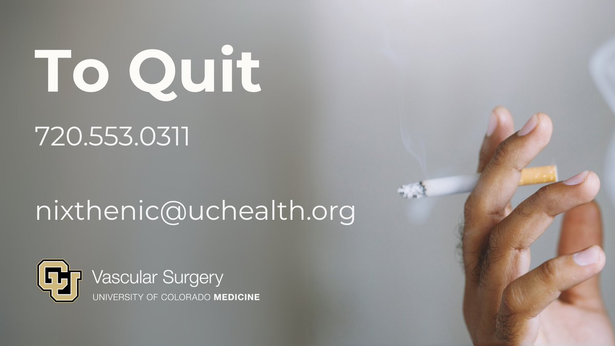 CUVascularSurg's tweet image. We all know smoking poses a health risk to your lungs. But did you know about its other side effects?

Smoking increases your risk of atherosclerosis, Peripheral Arterial Disease, stroke, and aneurysm. 

Quitting is within reach; call or email today.
