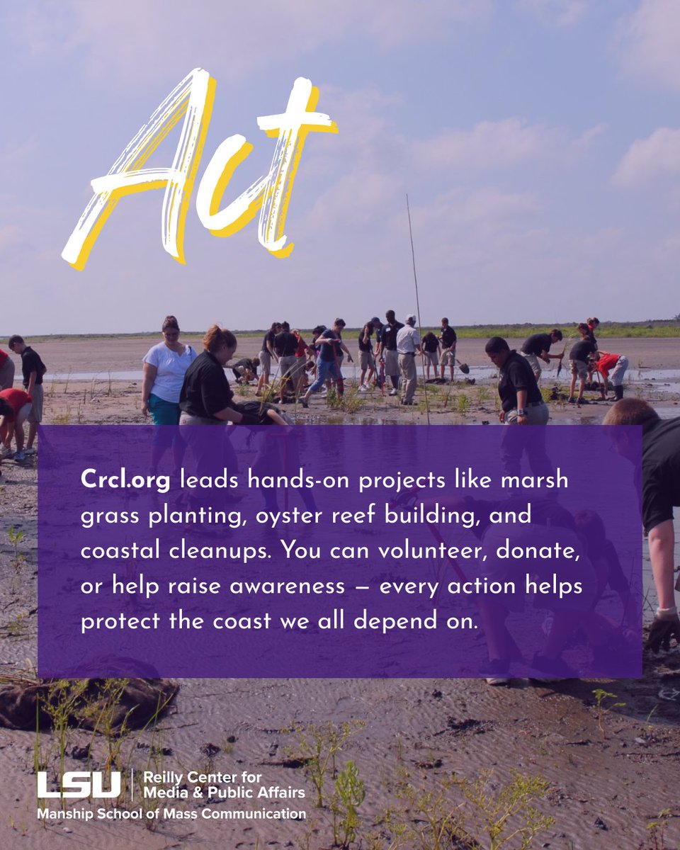 Reilly Center (@reillycenter) on Twitter photo 🌍This #EarthDay, protect what protects us.
Louisiana’s coast is disappearing fast — but you can help:
✅ Learn: mississippiriverdelta.org
📸 Share your story or fav coastal pic
🌱 Support: crcl.org
<a href="/ManshipSchool/">LSU Manship School of Mass Communication</a> 🌍This #EarthDay, protect what protects us.
Louisiana’s coast is disappearing fast — but you can help:
✅ Learn: mississippiriverdelta.org
📸 Share your story or fav coastal pic
🌱 Support: crcl.org
<a href="/ManshipSchool/">LSU Manship School of Mass Communication</a>