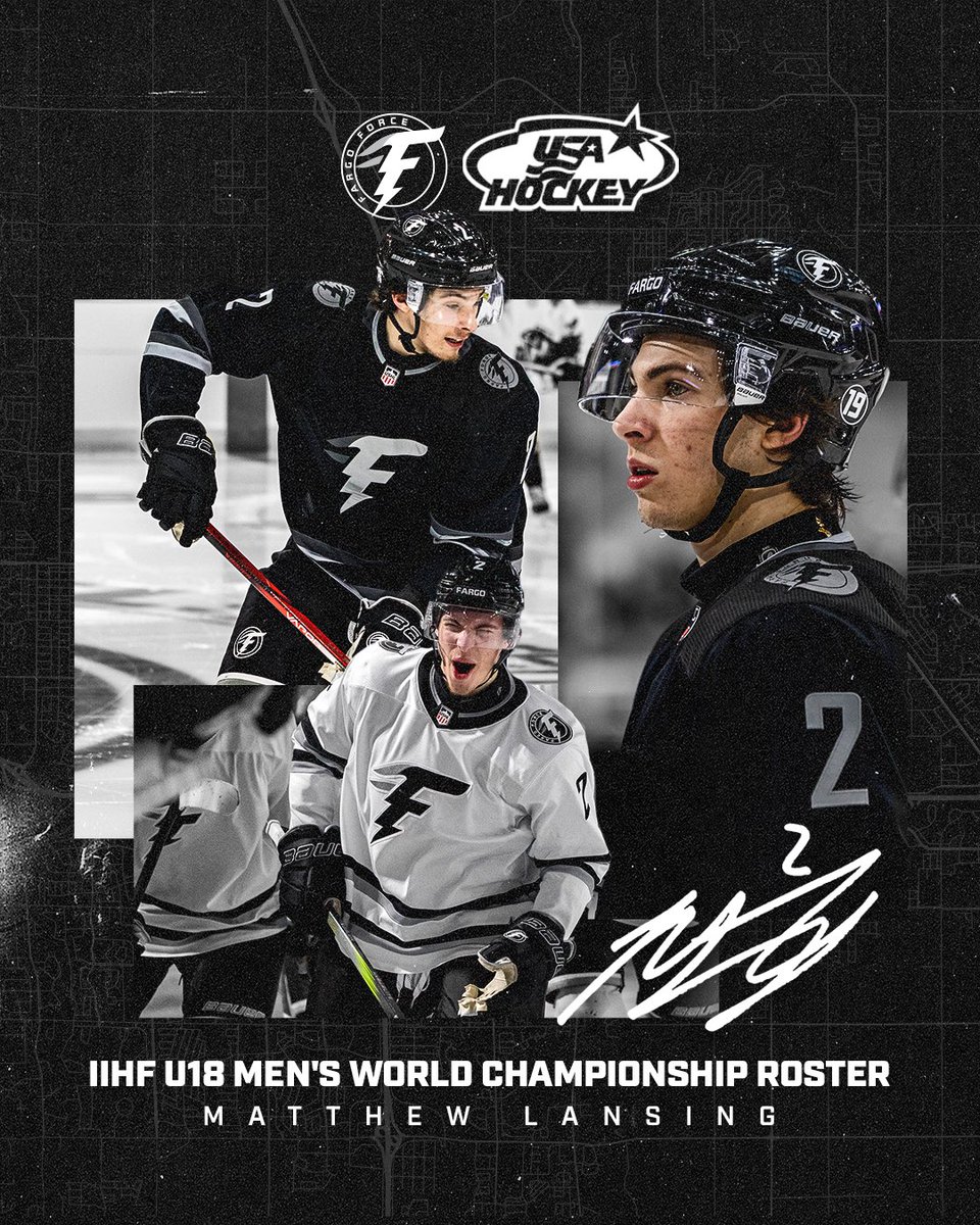 Congratulations to Force forward Matthew Lansing on being named to the 2025 U.S. Under-18 Men’s National Team Roster for the IIHF U18 World Championship!

#ForceNation⚡️ | #USHL