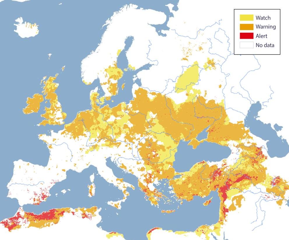 FabianWierczoch's tweet photo. "rainfall deficit of at least 50% [...], among the driest since 1991." - EU MARS Bulletin

"further rain is now essential to avoid any reduction in yield expectations."

"dry conditions are coupled with above-average temperatures" 

"lack of rainfall and dry soils in central and northern Europe [...] raising concerns about winter crop growth and the emergence and early development of spring crops" 

"eastern Ukraine are the result of a dry winter period causing unfavourable growing conditions for winter crops. In both regions, winter crops are performing poorly, with below-average yield expectations."

#oatt