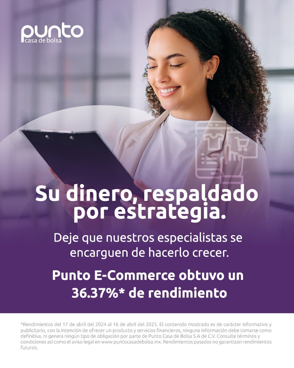 PuntoCasaBolsa's tweet image. 🧠 Invertir no tiene que ser complicado. Nosotros nos encargamos, usted solo elige crecer.

🔗 Regístrese aquí: puntocasadebolsa.mx/comenzar-a-inv…  
.
. 
#PuntoCasaDeBolsa #Inversiones #Rendimiento #CrecimientoFinanciero #EstrategiaDeInversion #OportunidadesDeInversion