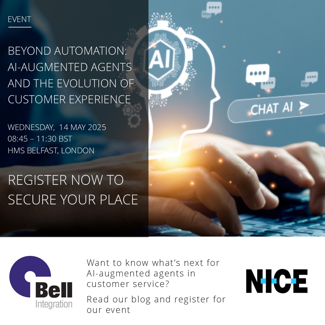 BellIntegration's tweet photo. You've invested in AI?  

Now it's time to take it further with AI-Augmented Agents, the next #Evolution in Customer Service.

#CX #AIAugmentedAgents https://t.co/ulkpk8CxwA