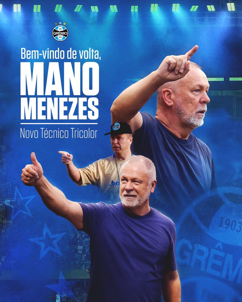 vaievem_futebol's tweet photo. O Grêmio anunciou seu novo treinador, Mano Menezes. 🇪🇪 https://t.co/BhR3z9piY8